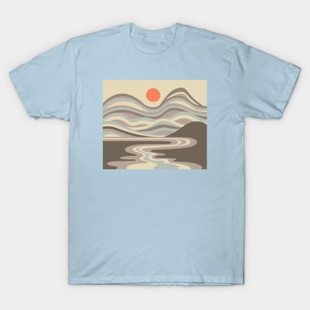 BLOOD MOON Retro Outdoors Nature Desert Landscape in Earth Tones - UnBlink Studio by Jackie Tahara T-Shirt by UnBlink Studio by Jackie Tahara